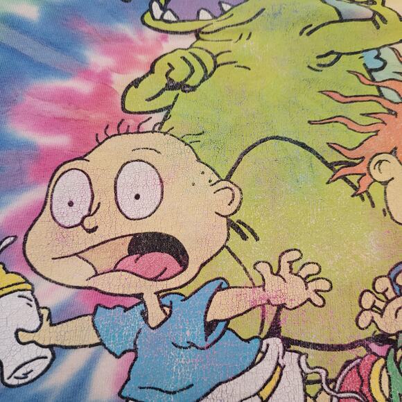 Rugrats Tie-Dye T-Shirt Mens Large Retro 90s Nickelodeon Cartoon Graphic - Picture 3 of 5